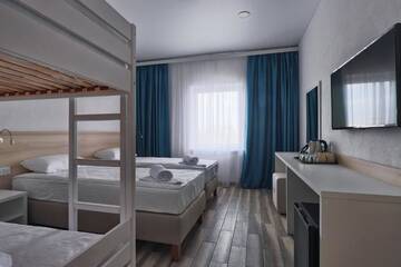 Фото номера Четырехместный номер эконом-класса Курортные отели Hotel Aquapark Zatoka г. Затока 3